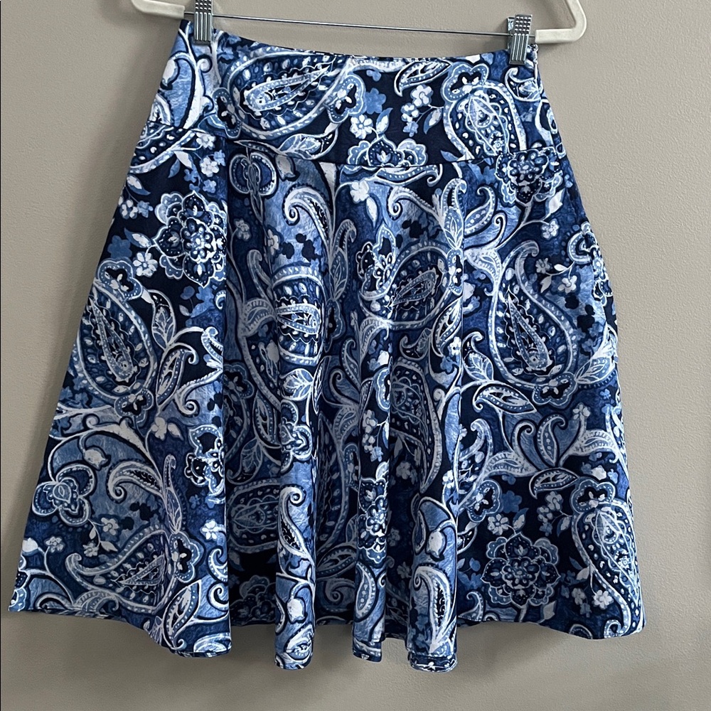 Lauren Ralph Lauren navy paisley A line skirt size 2